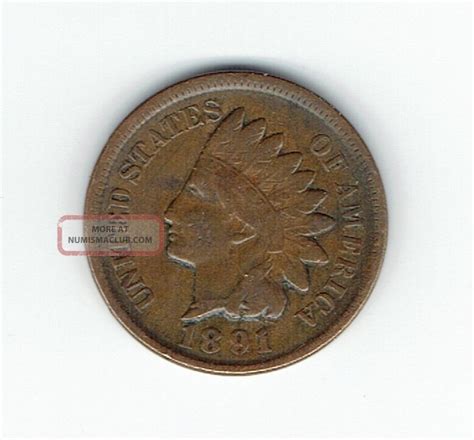 1891 Indian Head Penny Full Liberty And Some Diamonds