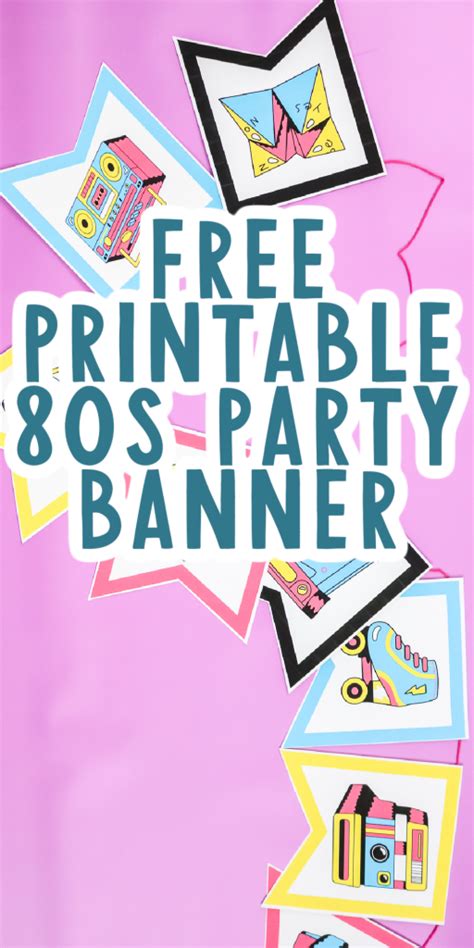 80s Party Decorations Free Printable Banner And More Angie Holden