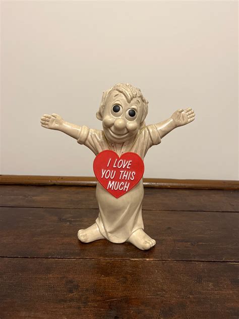 1968 russ berrie and co statue i love you this much statue unbreakable figurine valentines day