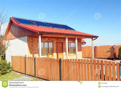 Solar Panels On A Small House Stock Image Image Of