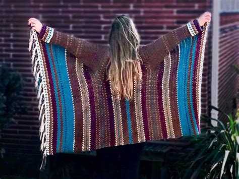 Navajo Inspired Blanket Cardigan Free Crochet Pattern Beginner