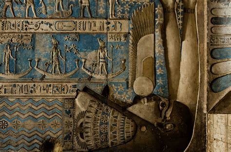 Detail Of Ceiling Outer Hypostyle Hall Temple Of Hathor Dendara Egypt Painting Temple