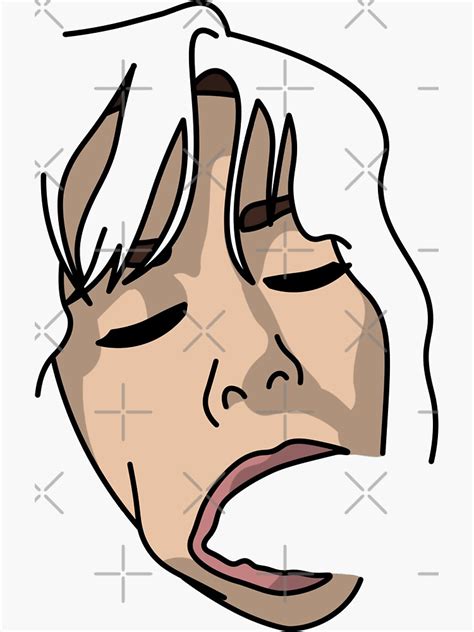 Blowjob Queen Giving Head Oral Sex Girl Face Illustration Sticker
