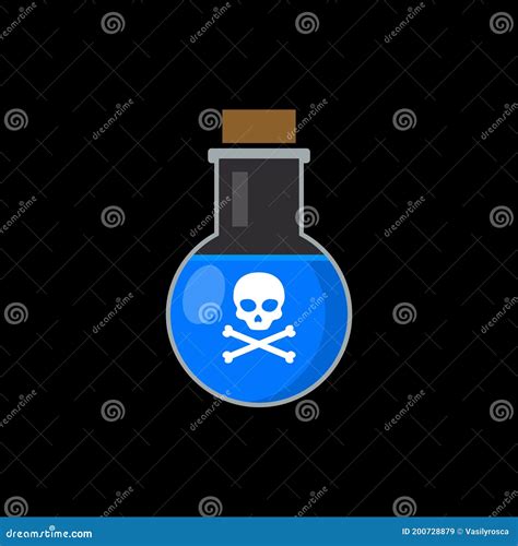 Flat Poison Bottle Icon Toxin Poison Silhouette Venom Chemical Drink