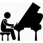 Piano Grand Playing Icon Person Pianist Silhouette