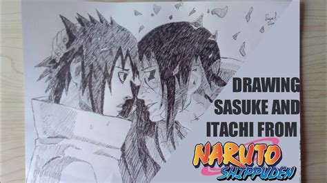 Drawing Sasuke And Itachi Edo Tensei Sad Scene From Naruto Shippuden