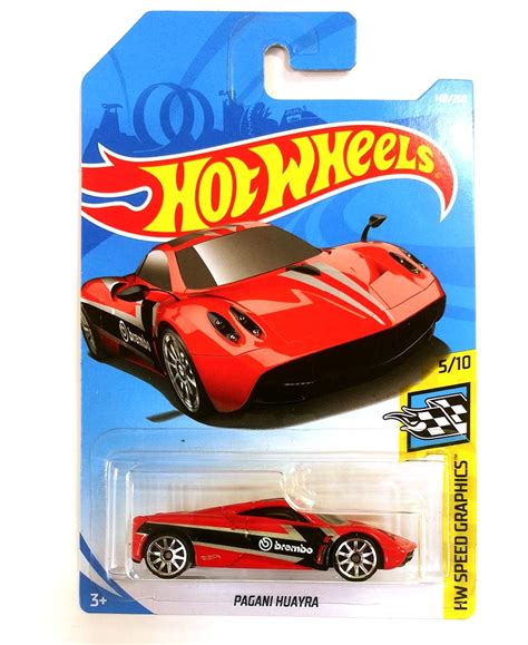 Hot Wheels 2019 Pagani Huayra Hw Speed Graphics Red 148250 Long Card