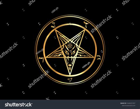 Golden Sigil Gold Sigil Baphomet Original 库存矢量图（免版税）1640231557