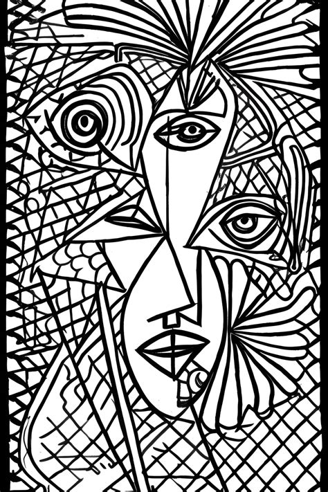 Create A Drawing In The Style Of Picasso Coloring Page Creative Fabrica