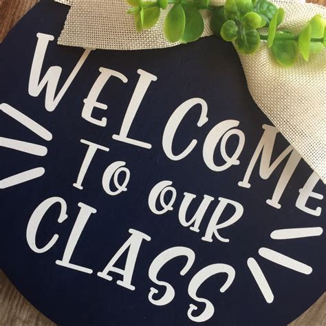Welcome To Our Class Classroom Decor Round Sign Wooden Etsy