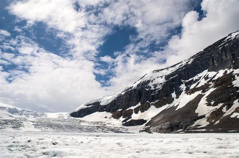 The Athabasca Glacier In The Columbia Icefield Jasper Canada Stock