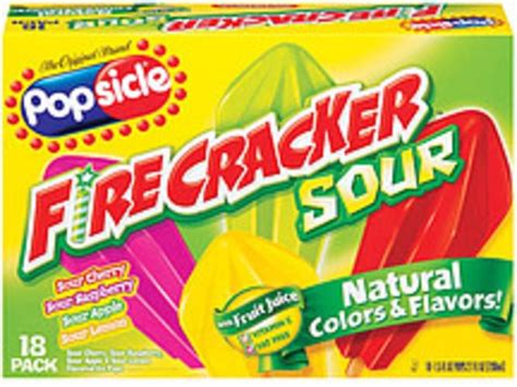 Popsicle Firecracker Sour Pop 15 Oz Ice Pops 18 Nutrition