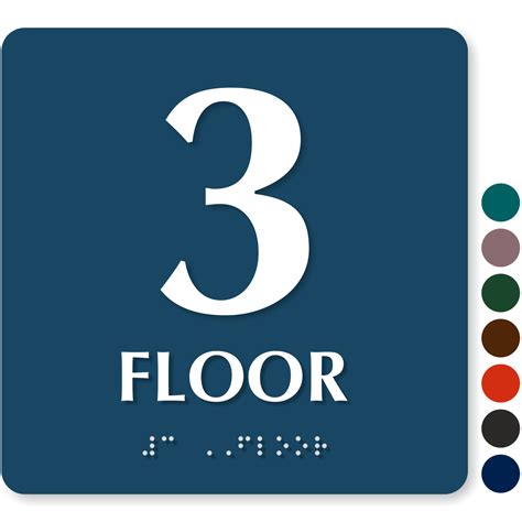 Floor Number Signs Braille Engravedglow In Dark Stair Signs