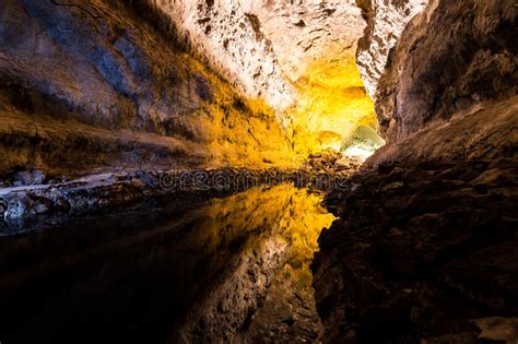Green Cave Cueva De Los Verdes In Lanzarote Canary Islands S Stock