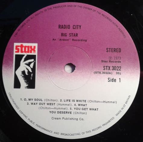 Big Star 1 Record Radio City 1978 Vinyl Discogs