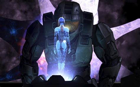Wallpaper Space Purple Machine Master Chief Halo 3 Cortana