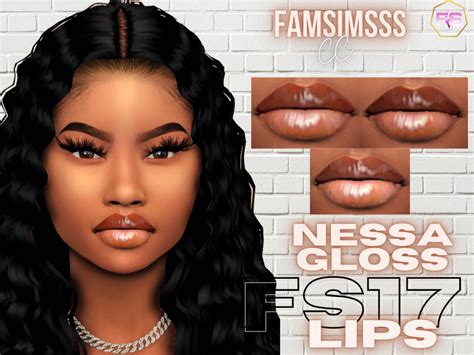 Nessa Gloss Lips Fs17 Sims Hair Sims 4 Black Hair Sims 4 Toddler
