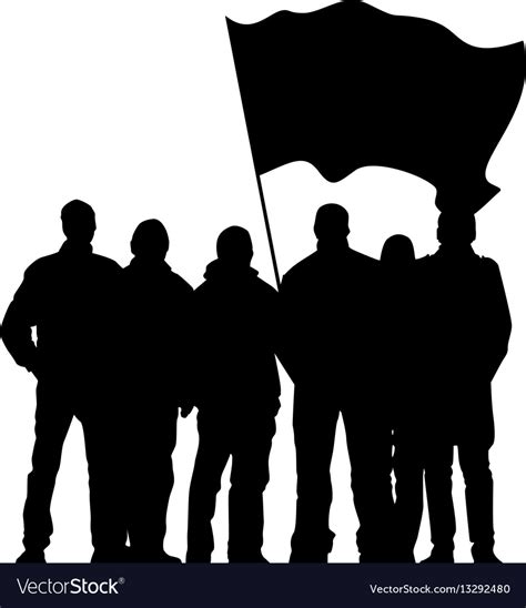 Silhouettes Of Protesters Royalty Free Vector Image