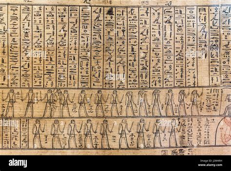 Ancient Egyptian Hieroglyphics On Papyrus