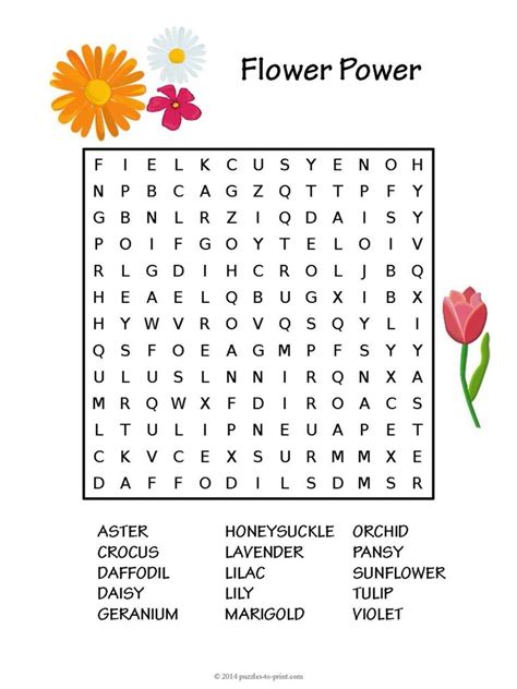 Flower Word Search