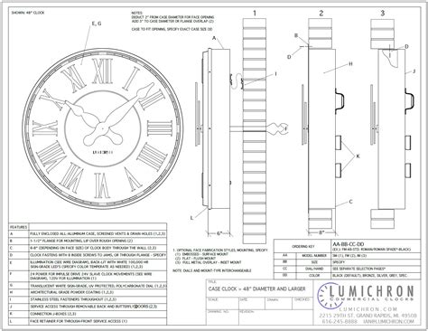 Drawings Lumichron Clock Company