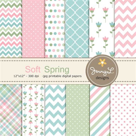 Soft Spring Digital Papers Tulip Flower Mothers Day Easter Girl