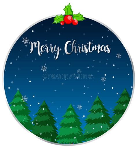 Circle Merry Christmas Card Stock Vector Illustration Of Christmas