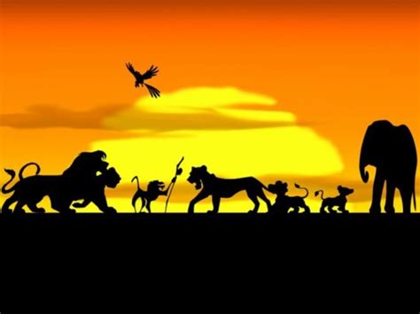 Sunset Disney Company Silhouettes The Lion King Wallpaper Lion King