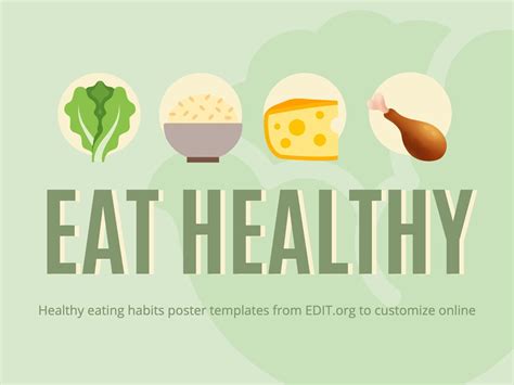 Editable Eat Healthy Poster Templates