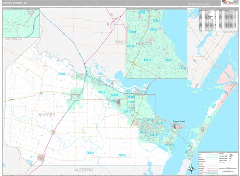 Nueces County Tx Wall Map Premium Style By Marketmaps Mapsales