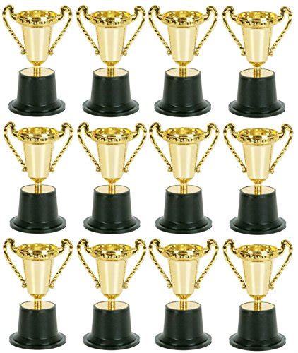 Pack Of 12 Kids Plastic Golden Award Trophy 5 Inch Gold Cup Trophies