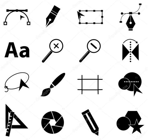 Conjunto De Iconos De Diseño Gráfico Vector Gráfico Vectorial © Sdp