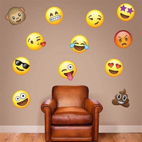 Emoji Wall Decals 12 Tall Emoticon 12 Set 0440 Wall Decal