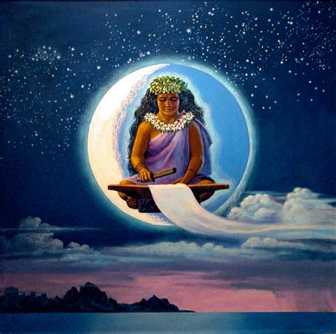 Honoring Hina Hawaii Island Network Of Artists Hawaiian Goddess Hawaiian Art Polynesian Art