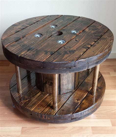 Wire spool coffee table complete! Industrial Reclaimed Factory Cable Spool Coffee Table ...
