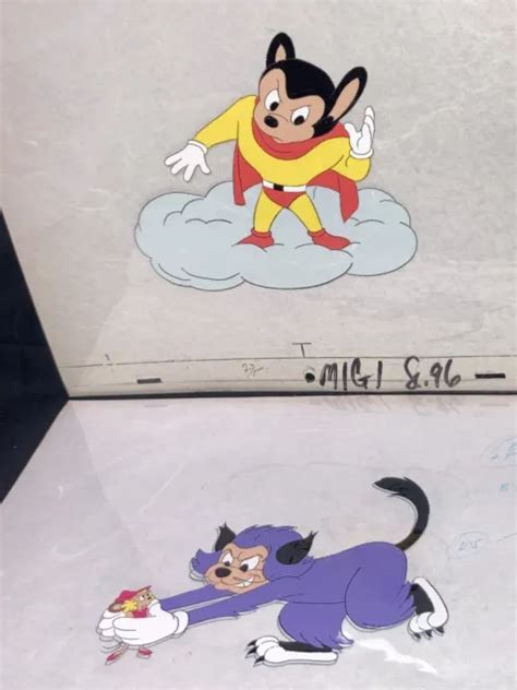 Filmation Mighty Mouseoil Can Harry Cel Production Art Wsketch Lot