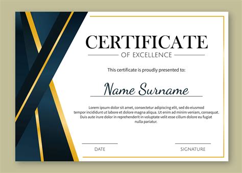 Certificate Of Excellence Template Word