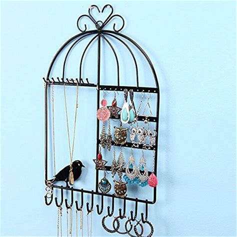 Cute Birdcage Shaped Wall Mounted Jewelry Holder Jewelry Wall Mount