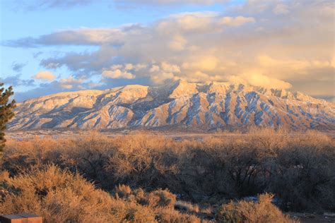The Sandias And Sunset On A Snowy Day Feb 3 2014 Copyright 2014