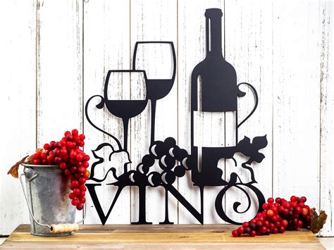 Vino Metal Wall Art Wine Vino Wine Sign Wine Wall Decor Wine