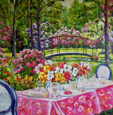 Garden Dining Painting By Ingrid Dohm Fine Art America