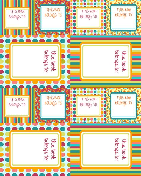 These free sets of address label templates will save you time and money while not compromising on style. 6 Best Images of Free Printable Book Labels - School Book ...