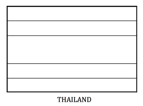 Printable Thailand Flag Coloring Page Coloringpagebook Com