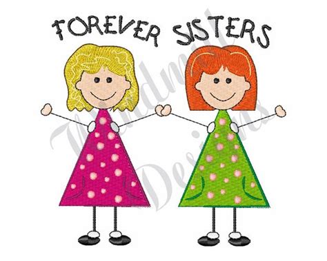 Forever Sisters Machine Embroidery Design Embroidery Etsy