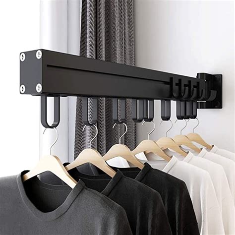 Amerteer Retractable Clothes Rack Wall Mounted Folding Clothes Hanger