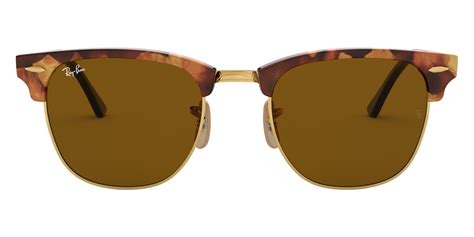 Ray Ban Clubmaster Rb3016 1160 51 Spotted Brown Havana Sunglasses