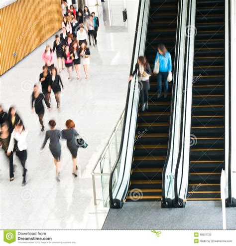People Rushing On Escalator Stock Photo - Image of action, airport ...