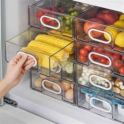 Refrigerator Organize Plastic Storage Drawers Fridge Drawers