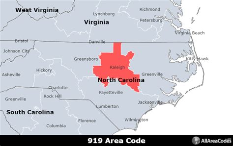 919 Area Code Location Map Time Zone And Phone Lookup