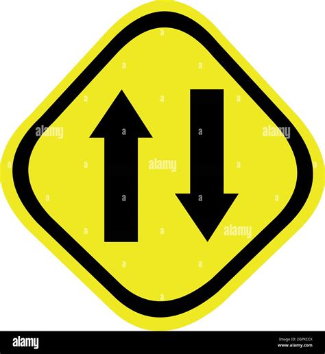 Vector Illustration Of Two Way Traffic Road Sign Stock Vector Image